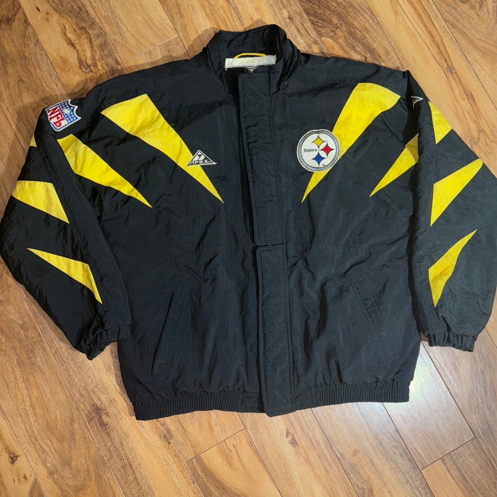 Vintage‎ Pittsburgh Steelers Apex One NFL Pro Line Kids XL Puffer Jacket Black